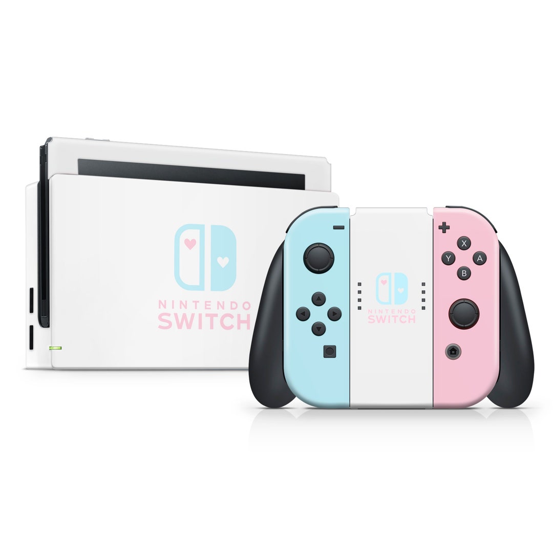 Pastel Pink & Blue Nintendo Switch Skin: Retro Color Block