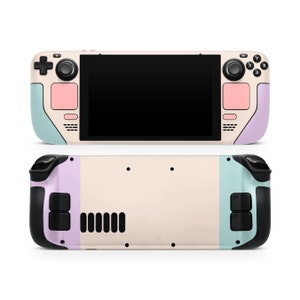 Retro pastelkleurige stoomdeckskin, zacht groen paars beige huidskleur voor SteamDeck-console stickeromslag, aangepast stoomdeck OLED en lcd, 3 m vinyl