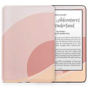 Kindle-skin pastel zonsondergang, zacht oranje perzik pastelroze Amazon Kindle eReader sticker omslag, aangepaste sticker wrap Kindle e-book, 3 m vinyl
