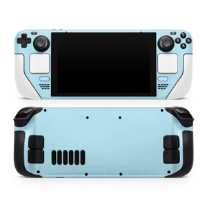 Two Tone Steam Deck Skin, Baby Blue and White Design Skin for SteamDeck OLED & LCD Console Cover Wrap, Custom Steam Deck Trackpads, 3M Vinyl