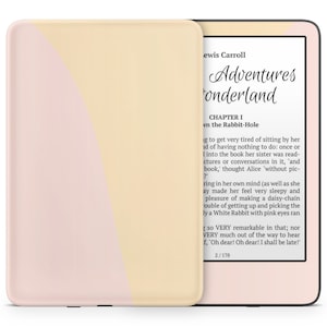 Kindle-skin perzik en crème, zachte pastelkleuren oranje creme tweekleurige colorwave Kindle e-reader sticker wrap, aangepaste omslag voor Kindle e-book skin 3 m vinyl