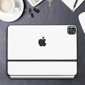 Avalanche White Magic Keyboard Skin, Classic Minimalist Clean Design Wrap for Apple iPad Magic Keyboard Cover, Custom Keycaps Decal 3M Vinyl