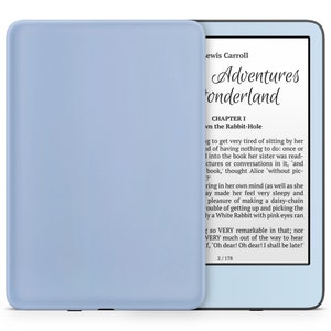Winter Vibes Kindle-skin, zachte hemelsblauwe pastelkleuren, schattige esthetische Amazon Kindle eReader-cover, aangepaste stickeromslag Kindle e-book, vinylskin van 3 m