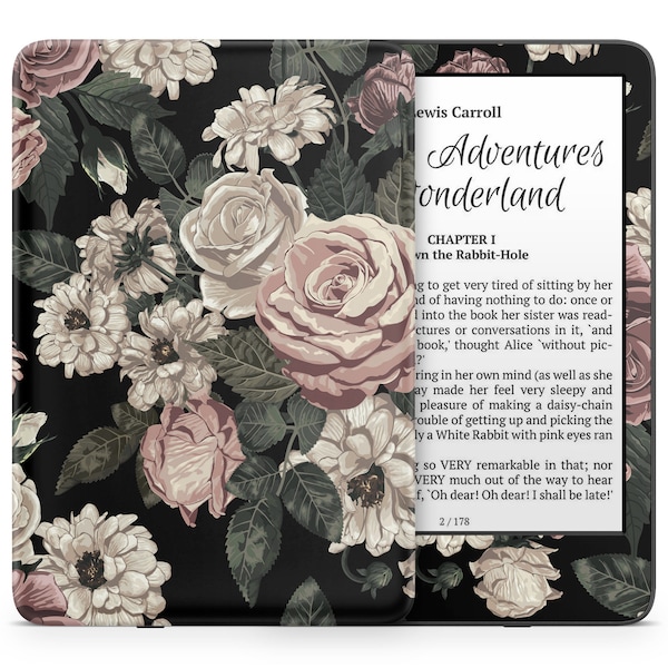Floral Roses Kindle Skin, Aesthetic Flower Kindle Decal, 3M Vinyl Wrap