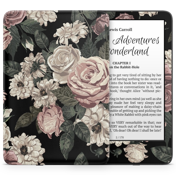 Rozen Kindle Skin, natuurlijke esthetische bloemen bloemen gezellige Amazon Kindle sticker cover, aangepaste Kindle eBook sticker wrap eReader, 3M vinyl sticker