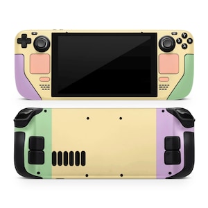 Retro zomer pastel stoomdeck skin, zacht geelgroen lavendelkleurige skin voor SteamDeck, custom steam Deck OLED en LCD sticker wrap, 3 m vinyl