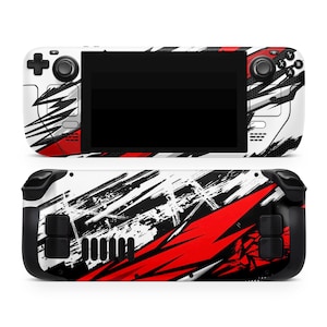 Red & White Steam Deck Skin: Moderne 3 M Vinyl Aufkleber