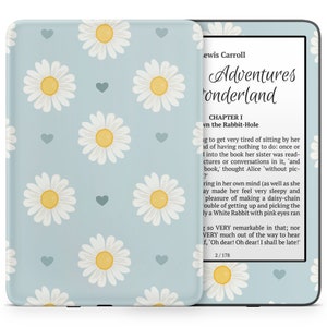 Daisy Kindle Hülle: Baby Blue Hearts Pastell Vinyl Aufkleber Verpackung