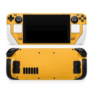 Golden Yellow Steam Deck Skin: 3 M Vinyl Aufkleber, weiße Trackpads