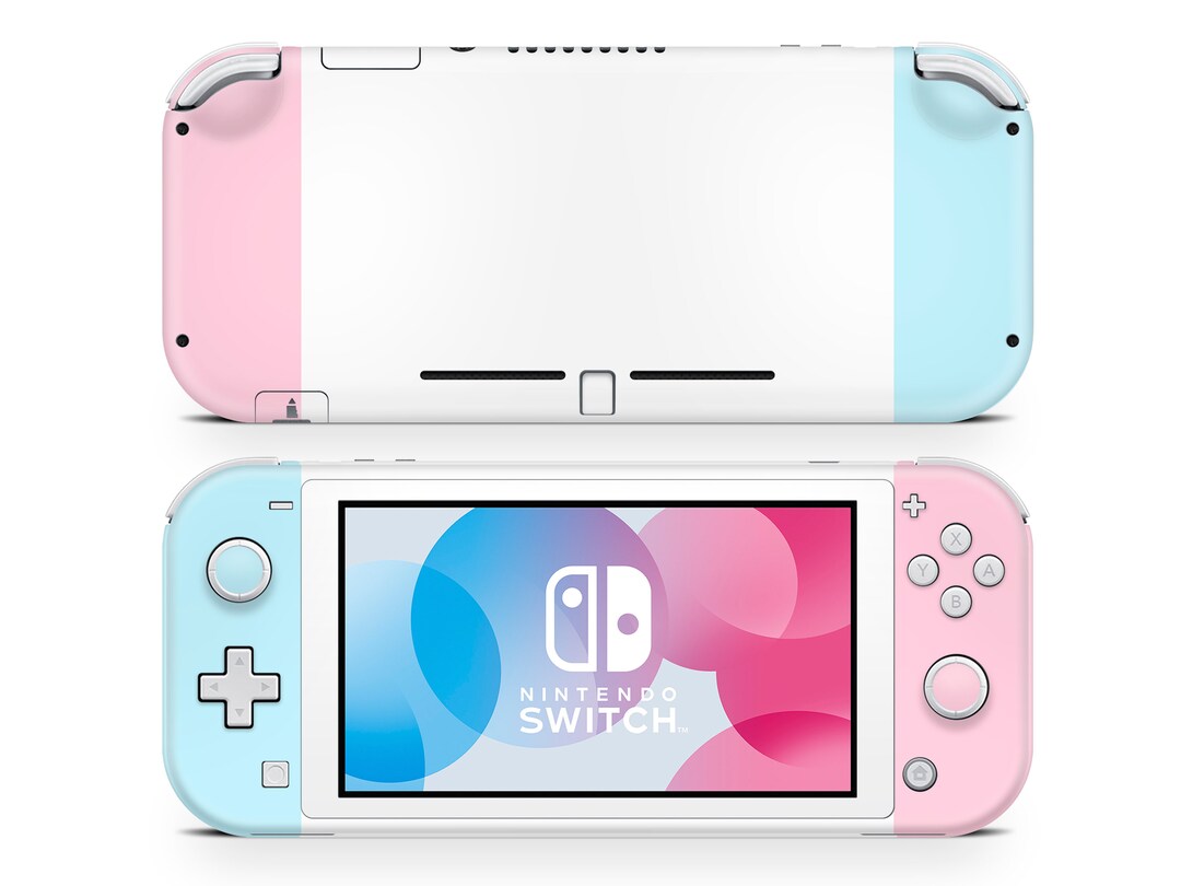 Nintendo Switch Lite Console Skin Decal Sticker Aqua Soft Pink