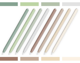 Skórka na Apple Pencil z serii Natural Series, neutralny beżowy, cielisty, kawowy, jasnozielony, pastelowy, Apple Pen Gen 1 i Gen 2, naklejka na ołówek, niestandardowa winylowa skórka