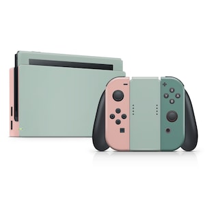 Nintendo Switch-skin wrap pastelgroen, zachtgroene sticker sticker, custom Switch Joycons-console en dock, volledige wrap 3 m vinyl skin