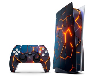 Volcano Skin for PS5 Console & Controller, Signature The Core Magma Compatible with PlayStation 5 FacePlate Decal Wrap Sticker, 3M Vinyl