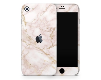 Rose Marble iPhone Skin, Cute Pink Gold Stone Pattern iPhone 13 iPhone 12 Pro Max iPhone 11 iPhone X iPhone SE XS Decal Wrap Vinyl Sticker