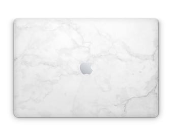 Weiße Marmor MacBook Pro Haut, ästhetischer minimaler glatter weißer Macbook Air Abdeckung Aufkleber Aufkleber, MacBook 16 "15" 13" Vinyl Haut M2 M1 Chip