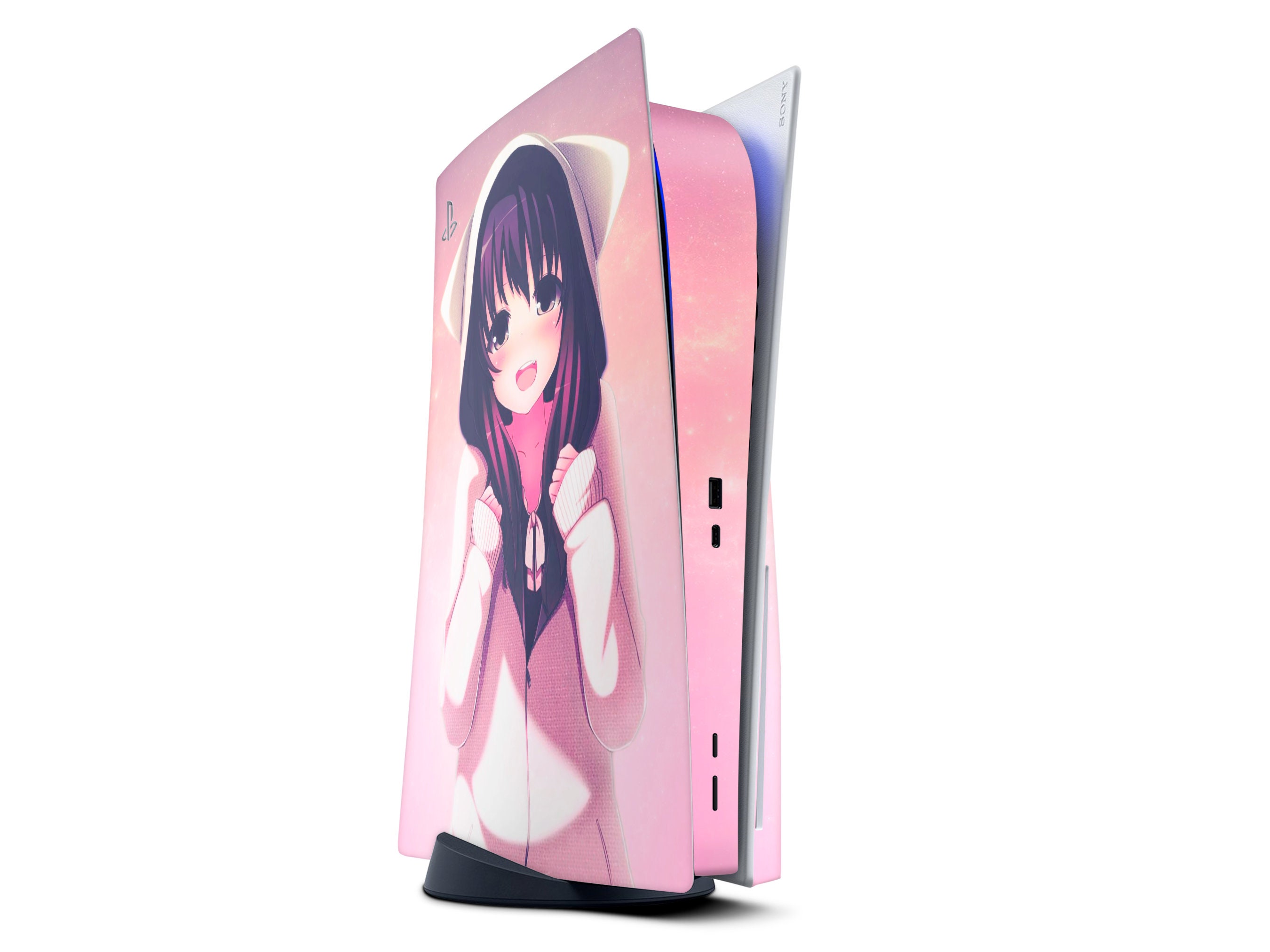  BelugaDesign Moon Skin PS5, Anime Magical Girl Cloud Stars, Linda funda de vinilo kawaii juego completo de calcomanías de consola