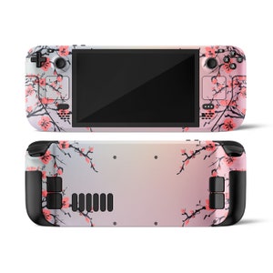 グラデーション サクラ スチームデッキ スキン、パステル ピンクの日本の花、かわいい SteamDeck OLED コンソール デカール ラップ ステッカー カバー、プレミアム 3 M ビニール