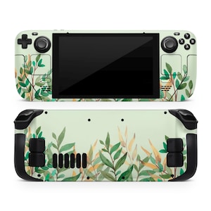Watercolor Leaves Steam Deck Skin: Floral Decal Wrap, 3M Vinyl
