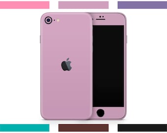 Skin pour iPhone, série de couleurs unies, rose lilas violet marron turquoise noir mat pastel iPhone 13 iPhone 13 Pro iPhone 12 Pro Max SE XS vinyle