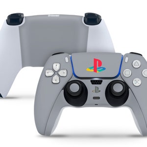 Retro Playstation 1 Inspired Skin for PS5, Classic Grey Design Compatible with PlayStation 5 Console & Controller Decal Wrap Cover, 3M Vinyl Controller