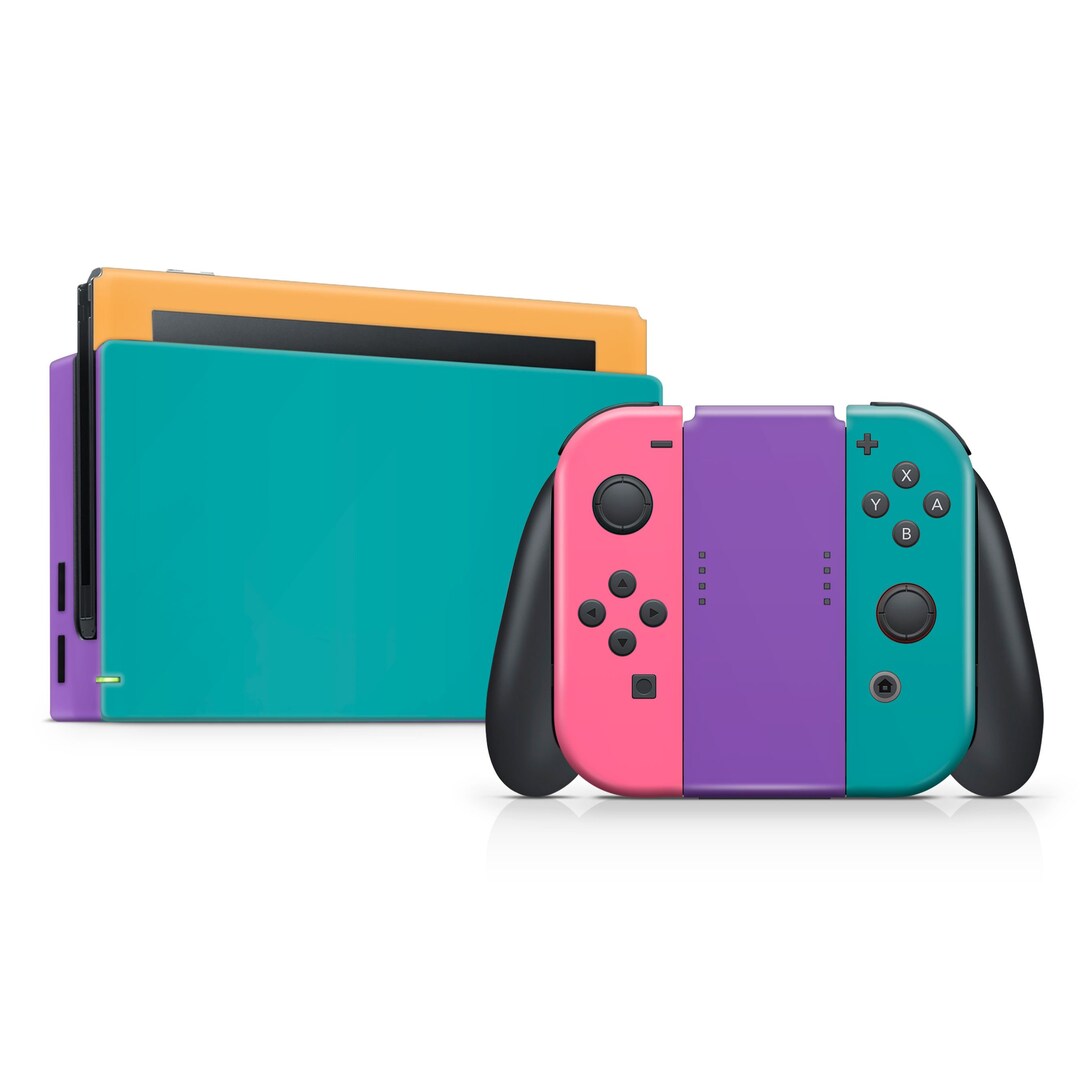 Nintendo Switch Skin Retro anos 80 Cor, Turquesa Rosa Amarelo Decalque ...