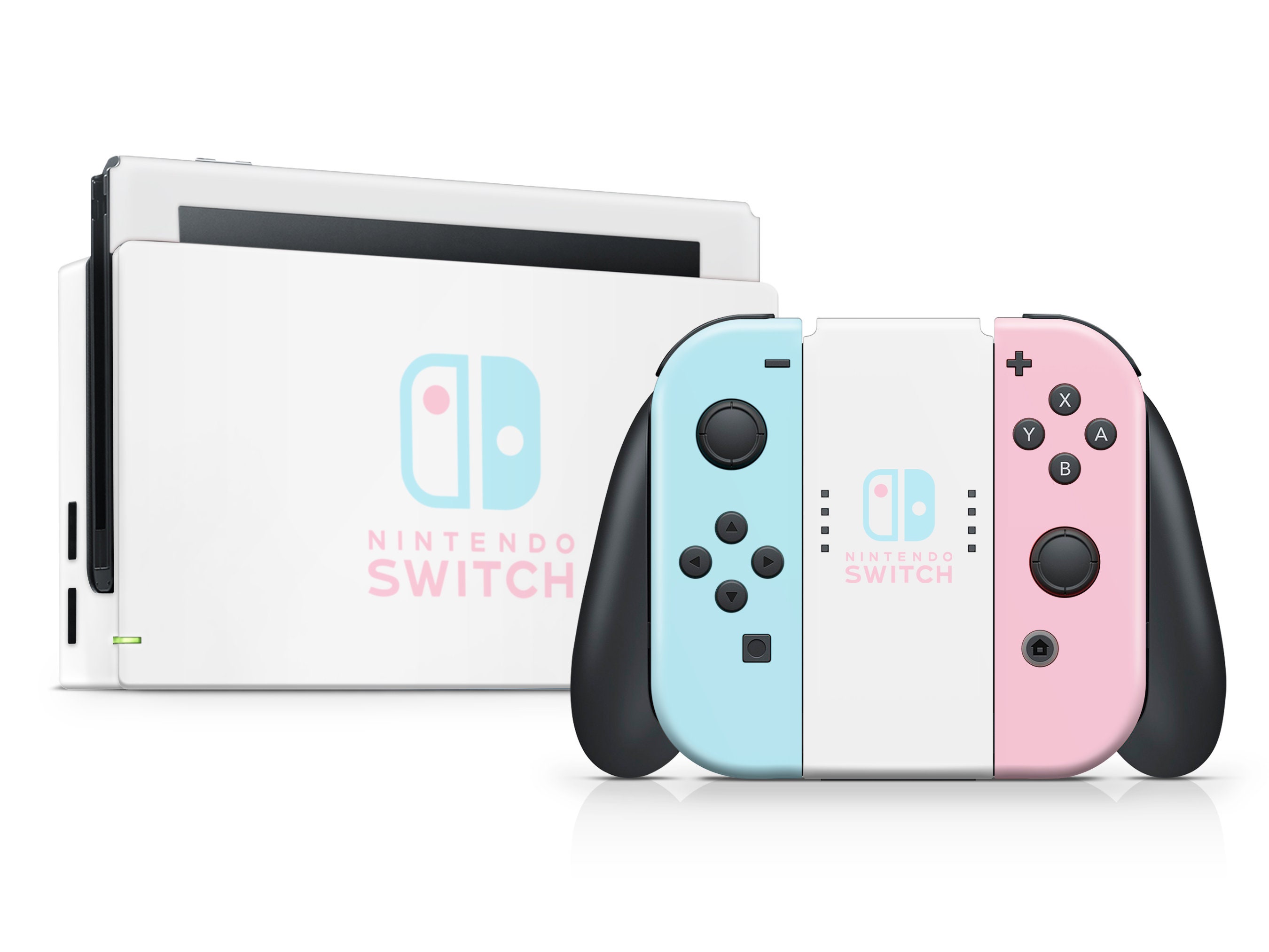 Pastel Pink & Blue Nintendo Switch Skin: Retro Color Block 3M