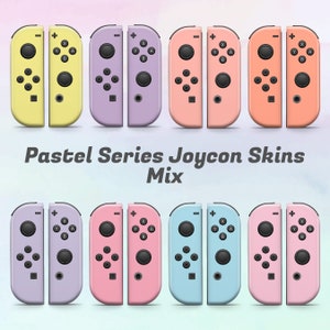 Pastelserie Nintendo Switch Joycons-skin, zachte pastelkleur, babyroze, blauw, paars, lavendel oranjegele Switch JoyCons stickerfolie, 3 m vinyl