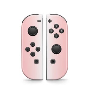 Pink Color Shift Nintendo Switch Joycons Skin, Gradient Pink to White, Skin for Nintendo Switch JoyCons Decal Wrap, 3M Vinyl Cover