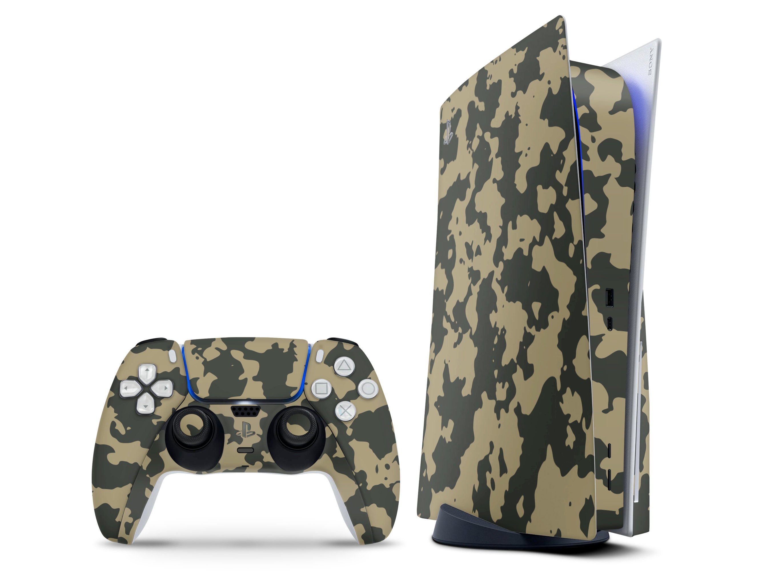 PS5 Disk Edition Skin Decal Vinilo Calcomana Wrap Aureate Color Golden Colour PlayStation 5 Dustproof Vinyl Gold Sticker Cover Case for Christmas Gift