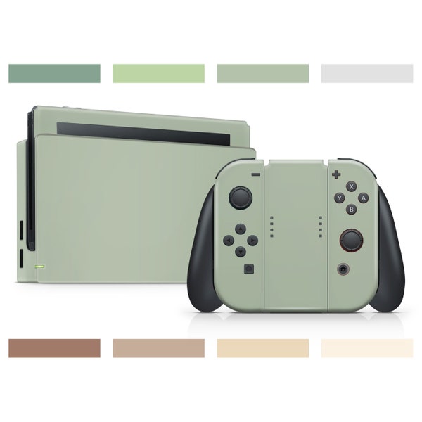 Skin pour Nintendo Switch Natural Series, beige neutre, sauge, pastel, vert, marron, café, pâle, crème Sticker pour console JoyCons Switch, vinyle 3M