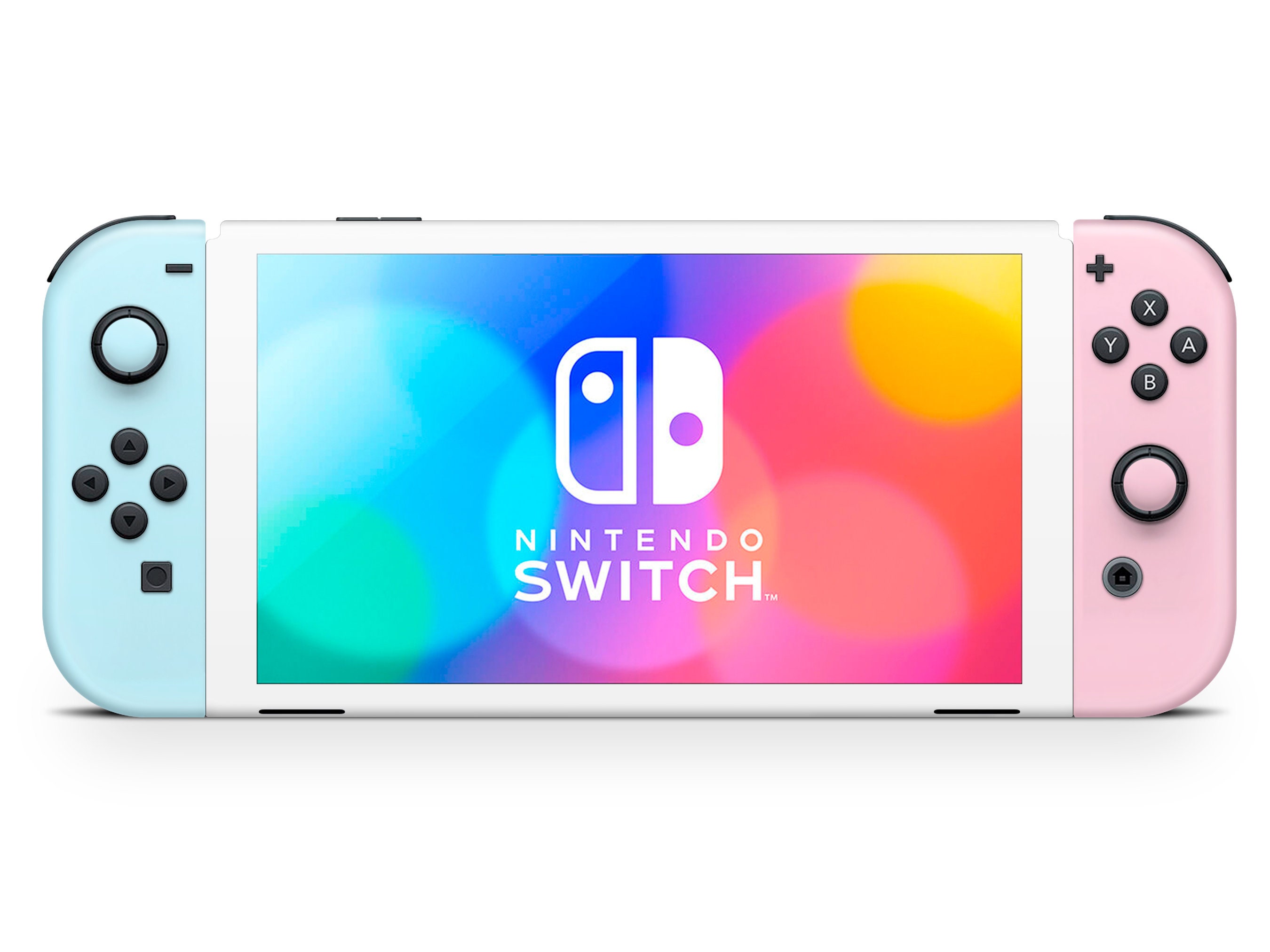 Pastel Pink & Blue Nintendo Switch OLED Skin: 3M Vinyl Decal Wrap