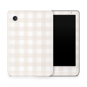 Danish Pastel Kobo Skin, Neutral Beige Creme Gingham Skin for Kobo Clara, Nia, Libra eReader Decal Wrap, Custom Kobo eBook Cover, 3M Vinyl