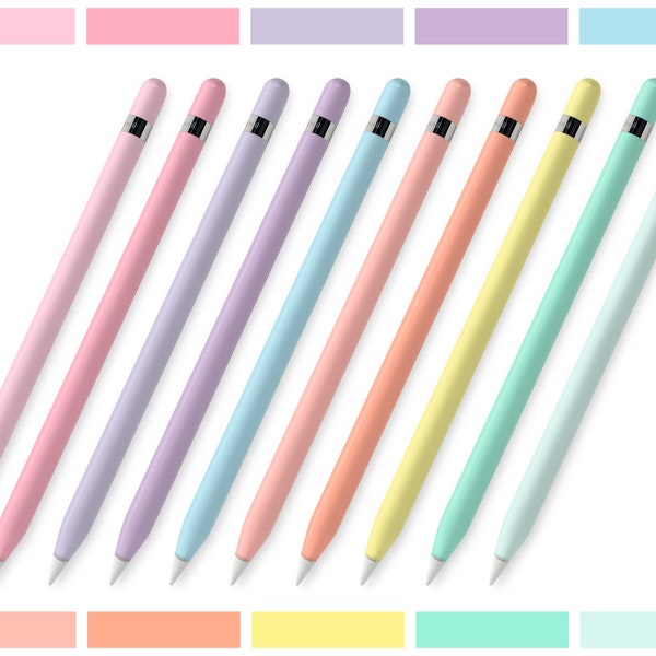 Signature Pastel Series Apple Pencil Skin, Babyblau, Rosa, Lila, Teal, Mint, Apple Pen Gen 1 & Gen 2 Aufkleber, Custom Vinyl