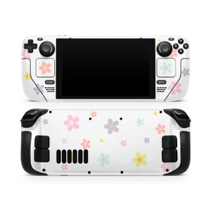 Retro madeliefje-stoomdekskin, zachte schattige bloemenpastelbloem, SteamDeck OLED-sticker, aangepaste volledige wrap hoes stoomdek, vinylskin van 3 m