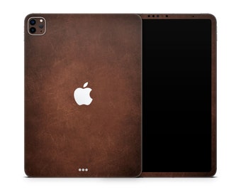 Leather Design iPad Skin, Classic Brown Apple iPad Pro Decal Wrap Cover, Custom iPad Pro Air Mini Premium Full Wrap Sticker, 3M Vinyl