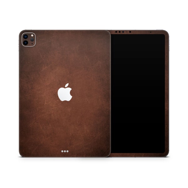 Leather Design iPad Skin, Classic Brown Apple iPad Pro Decal Wrap Cover, Custom iPad Pro Air Mini Premium Full Wrap Sticker, 3M Vinyl