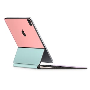 Retro pastel magische toetsenbordskin, zachte neutrale kleuren aangepaste skin voor Apple iPad-toetsenbord sticker wrap, magische toetsenbord 3 m vinylomslag