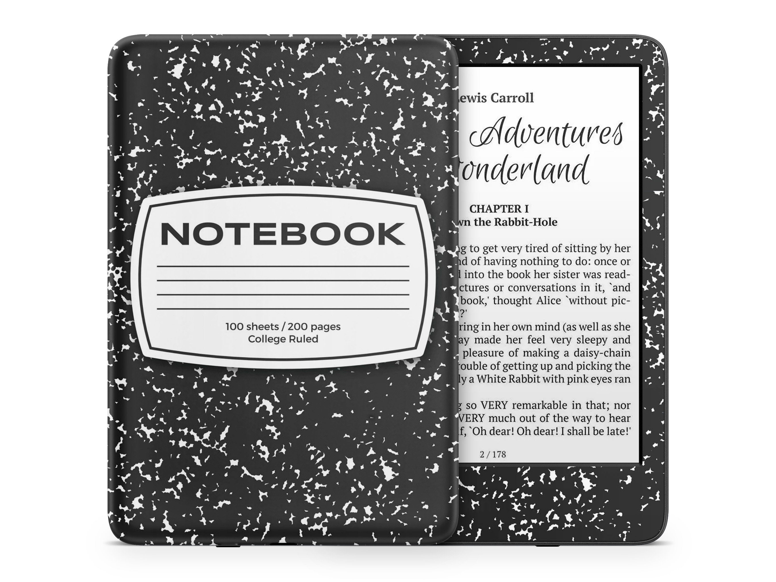 Kindle Skin: Black and White Retro Notepad Design - 3M Vinyl Decal Wrap