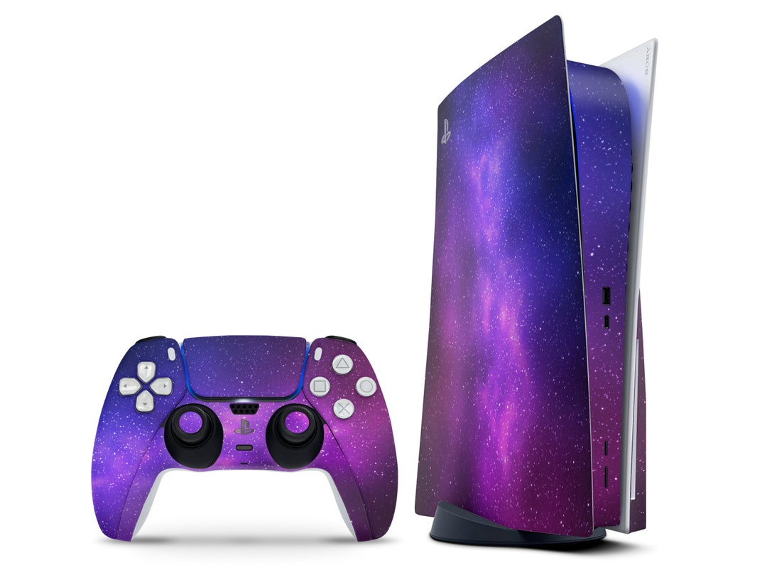 Skin PS5 Controle Playstation 5 Adesivo - Folhas Lilás - Escorrega