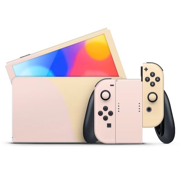 Peach Creme Nintendo Switch OLED Skin, Soft Orange Colorwave Skin for Nintendo Switch OLED JoyCons Console And Dock Decal Wrap, 3M Vinyl