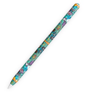 Cartoon Apple Pencil Skin, groenblauwe groenblauw stickerbom Apple Pen Gen 1 en Gen 2 sticker wrap sticker, custom Apple Pen vinyl skin