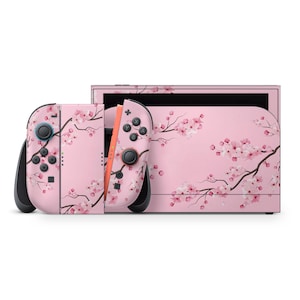 チェリーブロッサムピンクのNintendo Switch 2スキン、パステルピンクの桜の花びらのフルラップ（New Nintendo Switch 2用）、カスタムSwitch 2 Joy-Con、3Mビニール