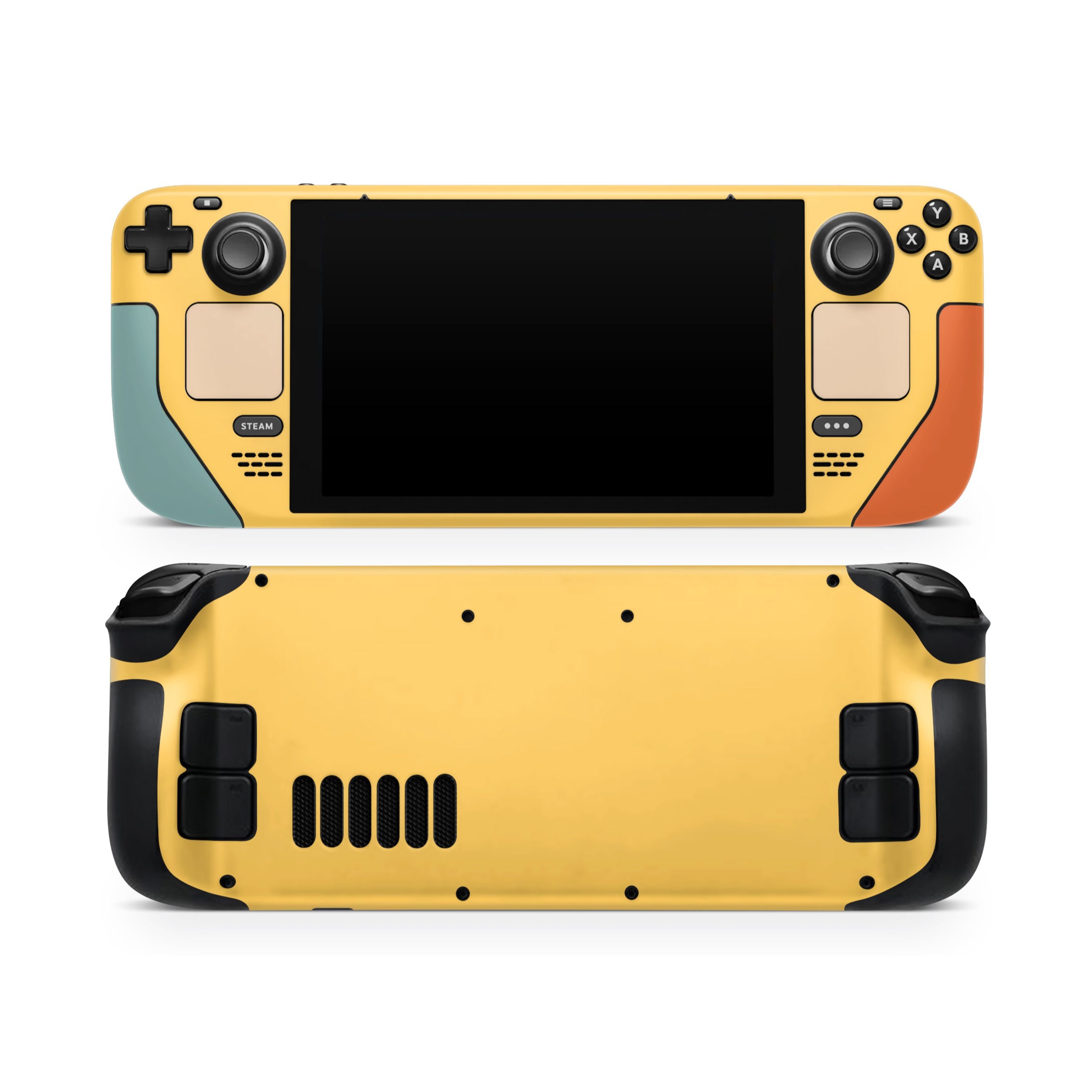 Retro 80s Colorwave Steam Deck Skin, Yellow Orange Beige Colorwave SteamDeck Decal Wrap, Custom Steam Deck OLED Retro Gaming Design 3M Vinyl