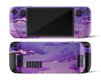 Sky Clouds Steam Deck Skin, Cute Purple Sky Steam Deck Decal Wrap, New OLED Gaming Console Sticker Cover, Custom SteamDeck Cover, 3M Vinyl