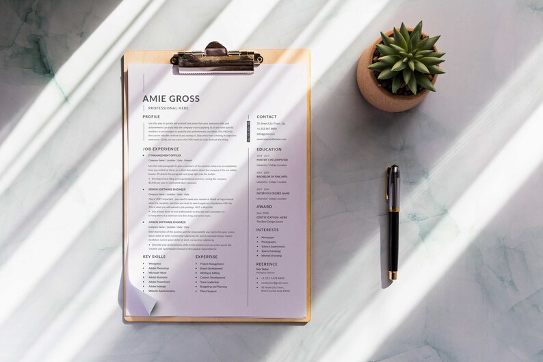 2023 Clean Resume Template for Google Docs, Word & Pages • Minimalist ...