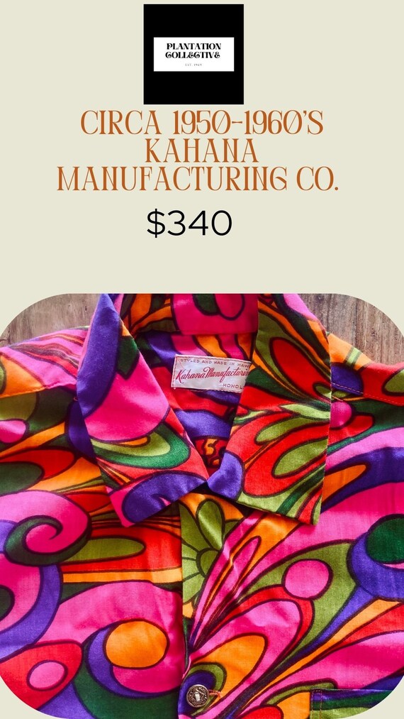 Vintage Kahana Manufacturing Company Aloha Shirt-… - image 1