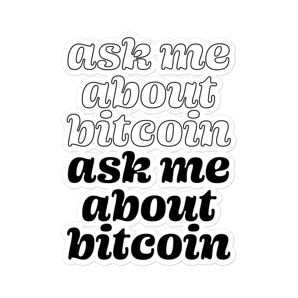 ビットコインについて聞いてください: 気泡のないステッカー - Etsy 日本