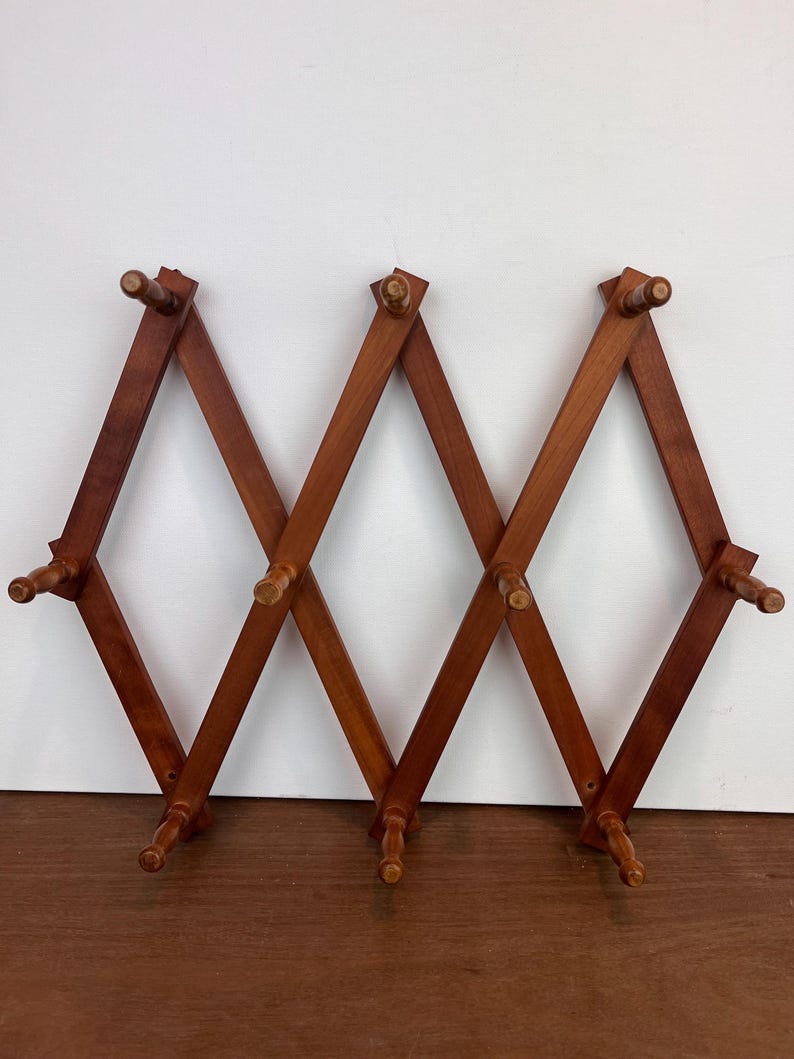 Vintage Wall Wood According Coat Purse Rack 10 Peg - Etsy