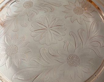 Vintage 1930s Jeanette Sunflower cake plate