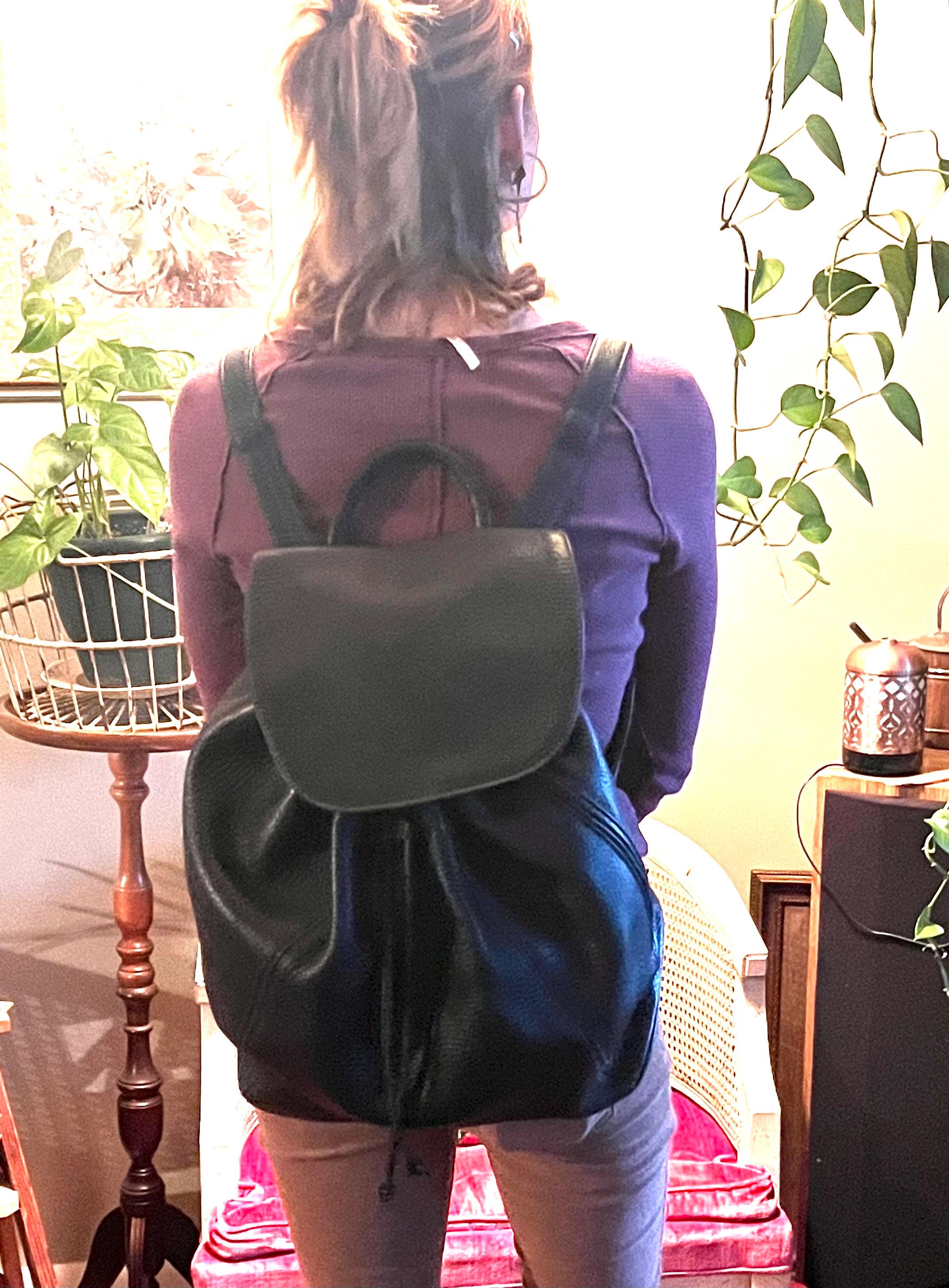 Vintage Coach Sonoma Backpack 4908 Saddle Defects Vintage Coach Classic Sonoma Pebbled Black Leather Backpack  main image 3